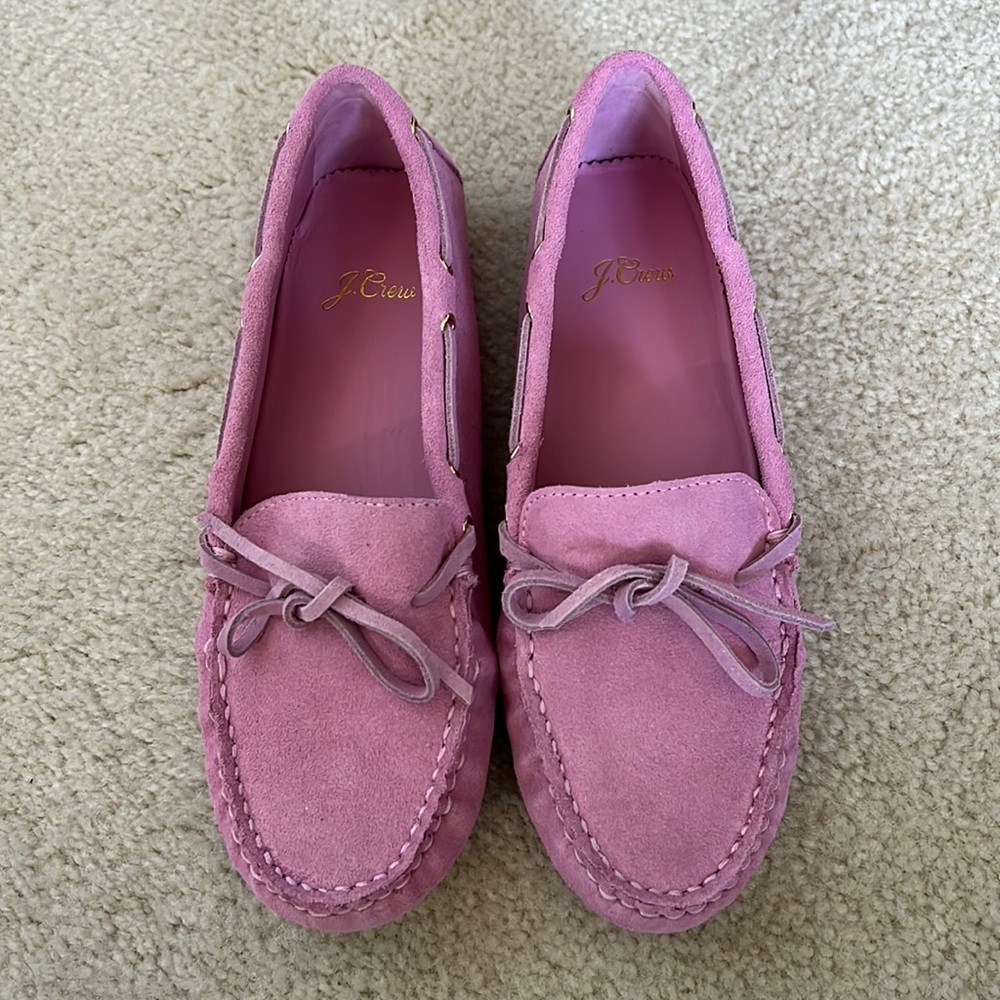 J. Crew size 6.5 suede driving moccasins.